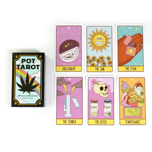 Weed Cannabis Pot Tarot Cards - 78 Pcs Travel Pocket Size Deck for Beginners 4