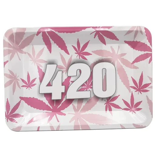 Pink Rolling Tray Set & Tobacco Grinder - Aluminum Alloy, 4 Layers, Silicone Ashtray Included 3