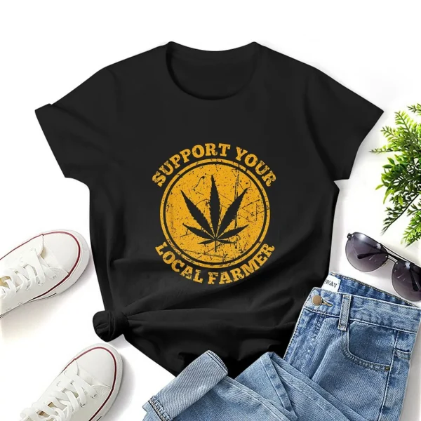 Retro Marijuana Support Your Local Farmer T Shirt 1